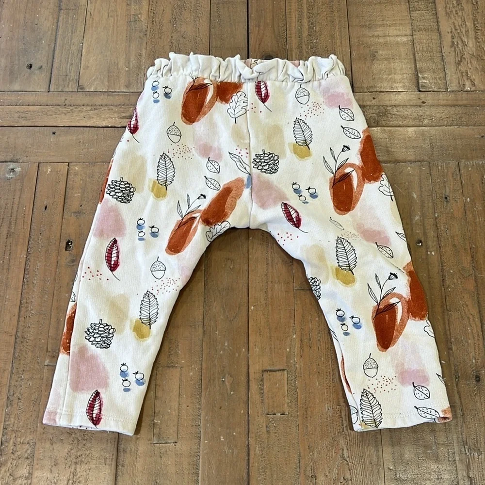 Zara fall print harem ruffled joggers